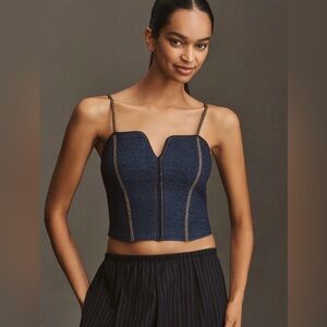 NEW Anthropologie Pilcro Crop Corset Sweater Tank Top Small